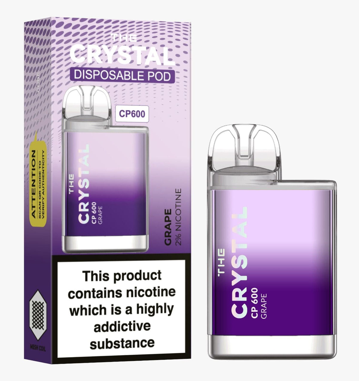 The Crystal CP600 Disposable Vape Puff Bar Box of 10 - Vape Villa