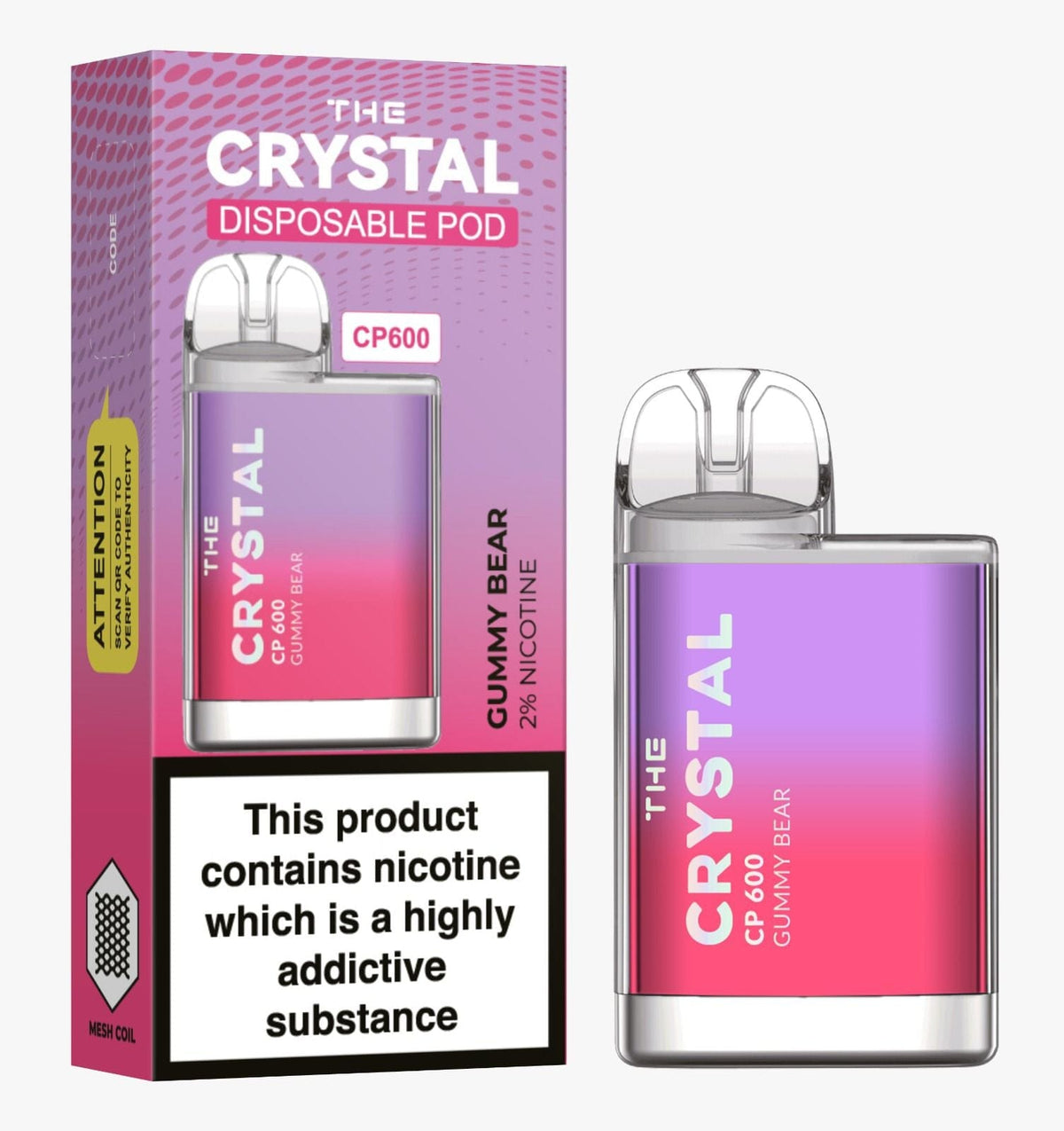 The Crystal CP600 Disposable Vape Puff Bar Box of 10 - Vape Villa