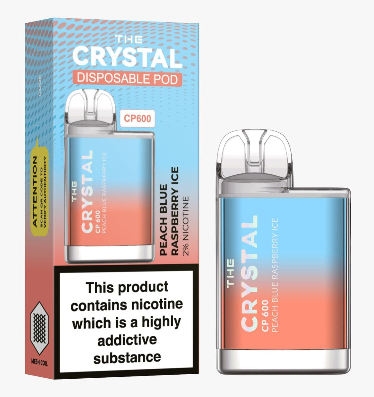 The Crystal CP600 Disposable Vape Puff Bar Box of 10 - Vape Villa