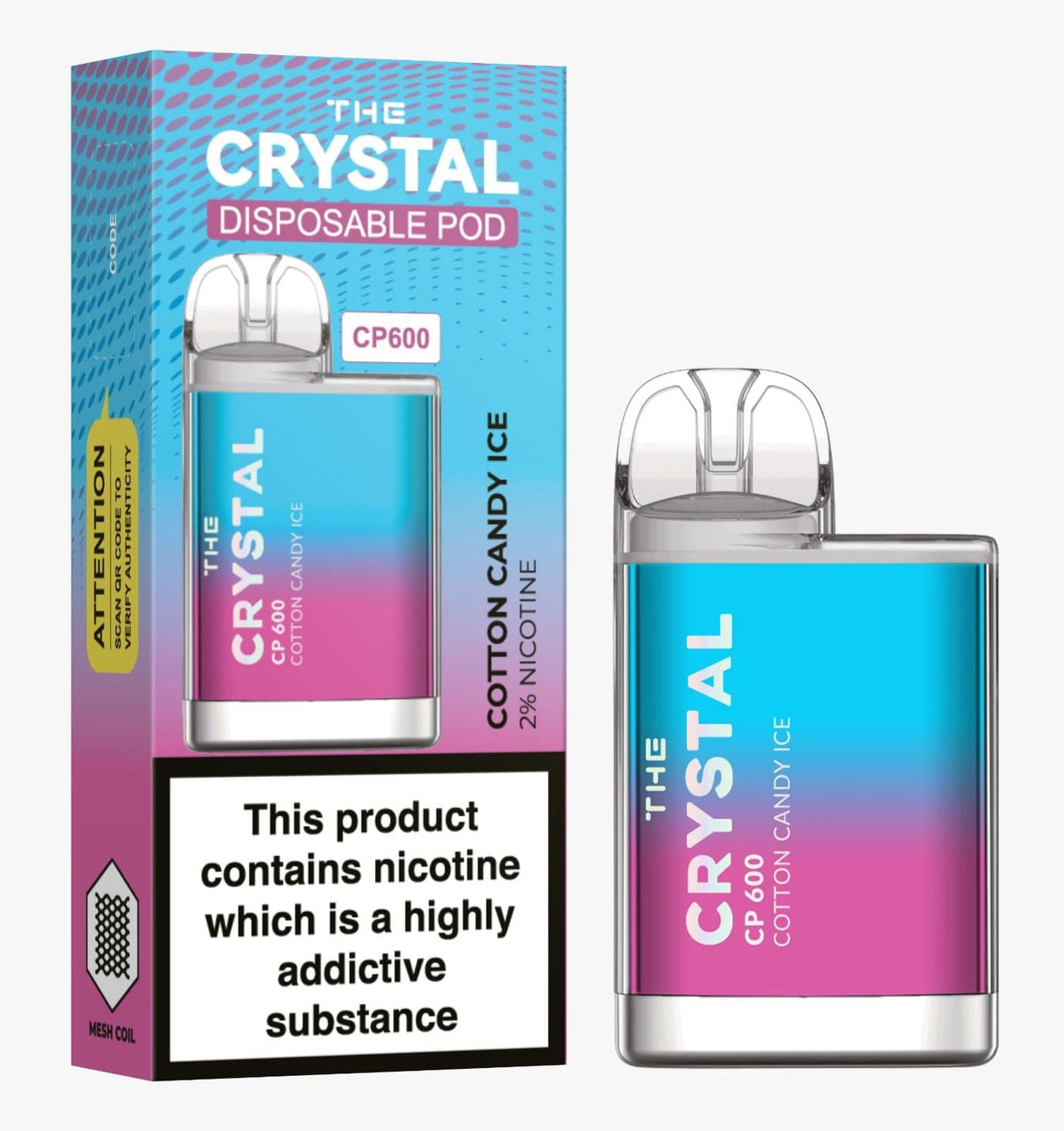 The Crystal CP600 Disposable Vape Puff Bar Box of 10 - Vape Villa