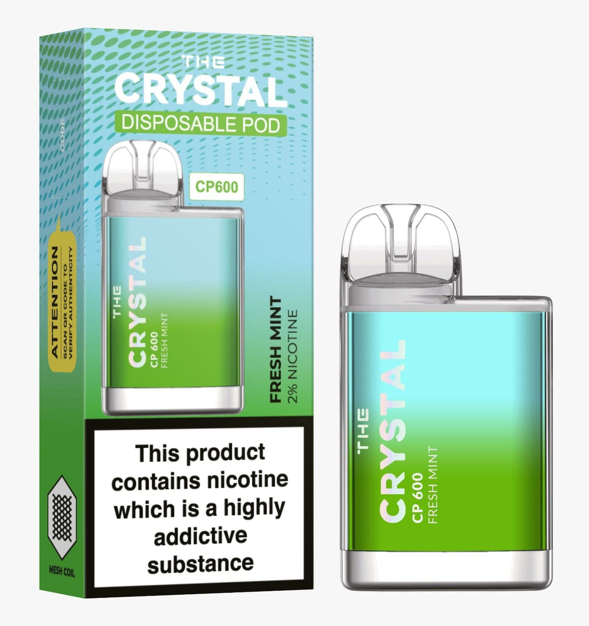 The Crystal CP600 Disposable Vape Puff Bar Box of 10 - Vape Villa