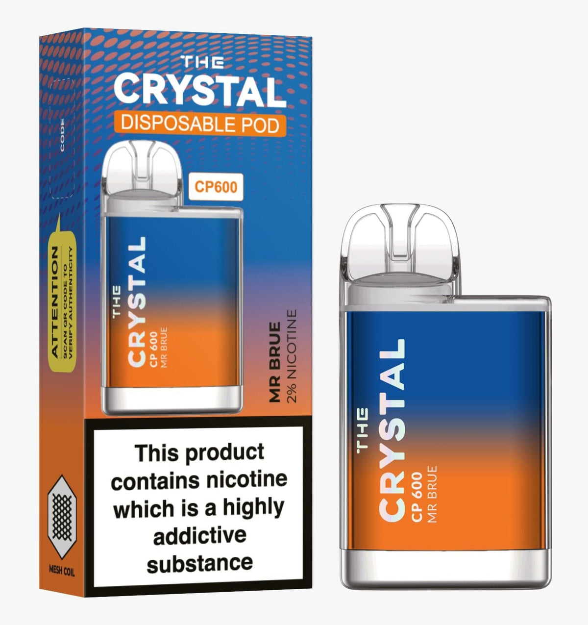 The Crystal CP600 Disposable Vape Puff Bar Box of 10 - Vape Villa