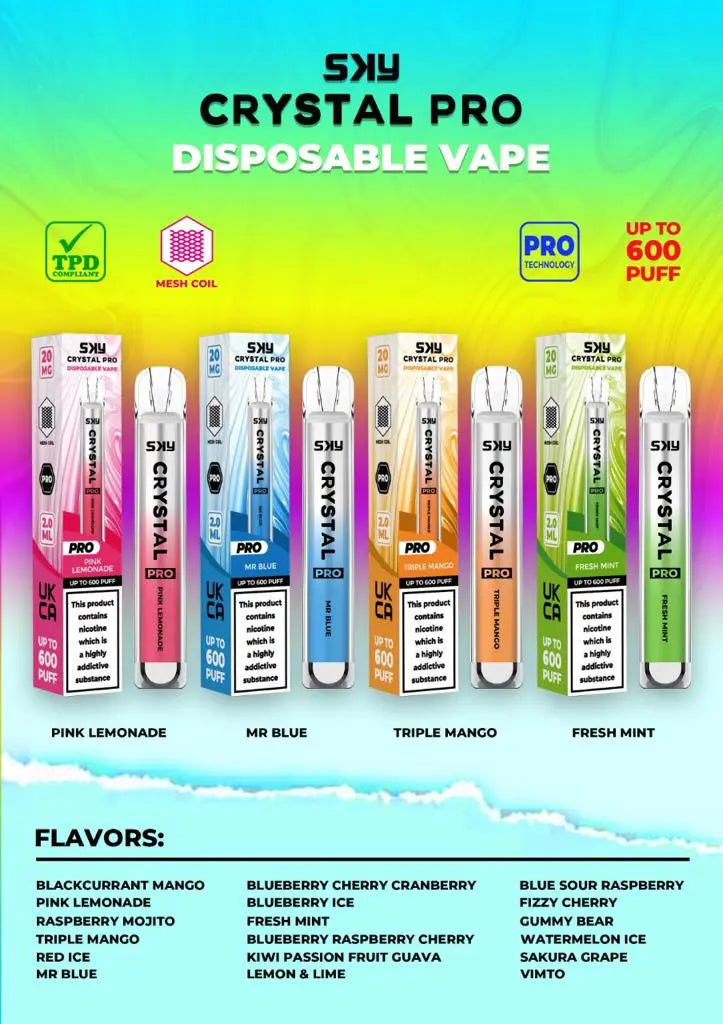 The Crystal Pro 600 Puffs Disposable Vape Pod - Vape Villa