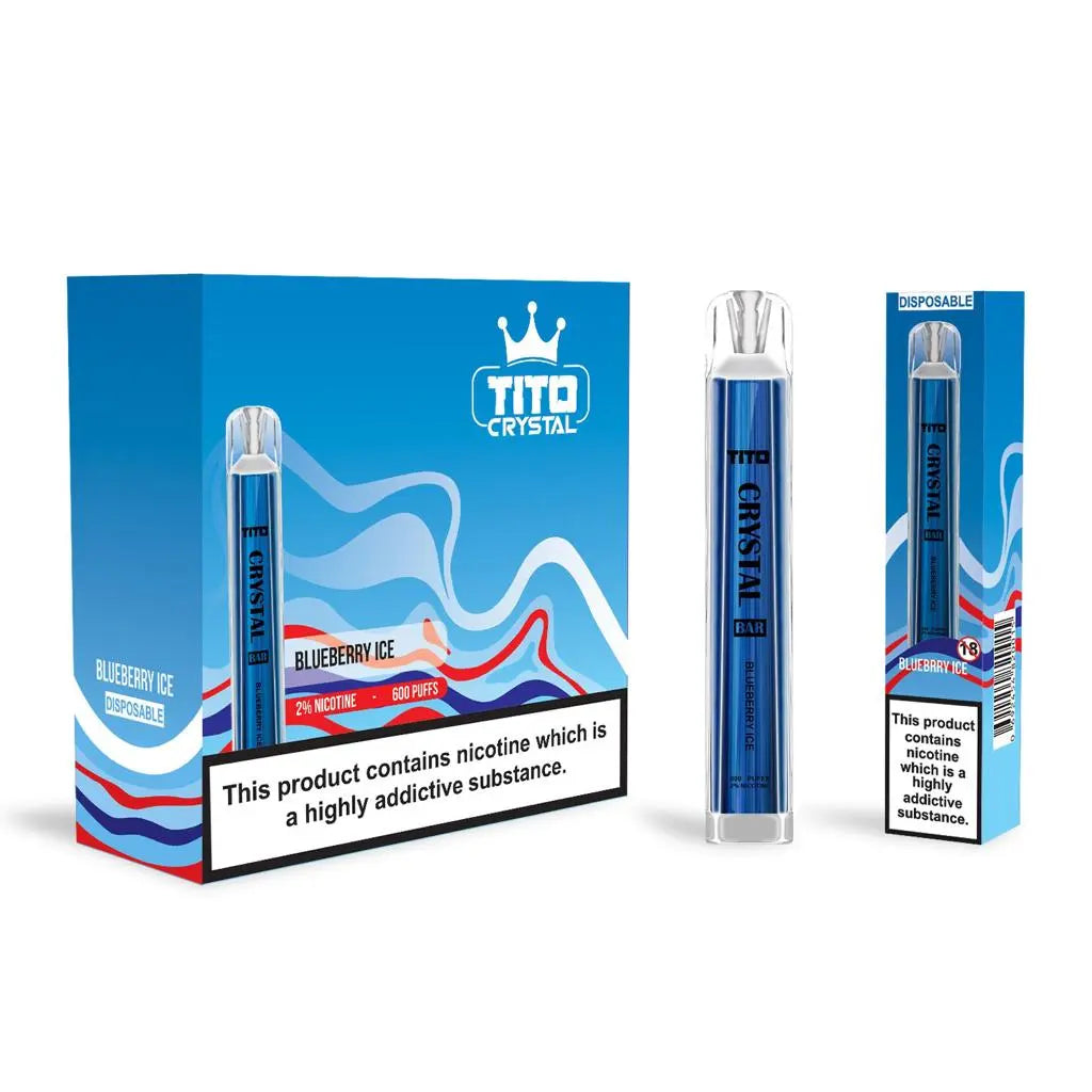 Tito Crystal Bar 600 Puffs Disposable Vape - Pack Of 10 - Vape Villa