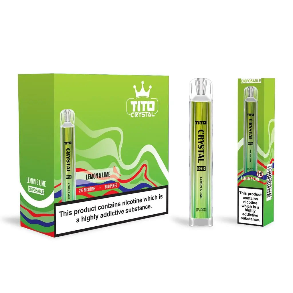 Tito Crystal Bar 600 Puffs Disposable Vape - Pack Of 10 - Vape Villa