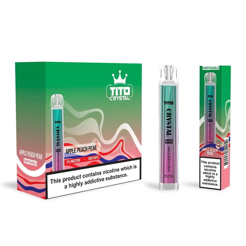 Tito Crystal Bar 600 Puffs Disposable Vape - Pack Of 10 - Vape Villa