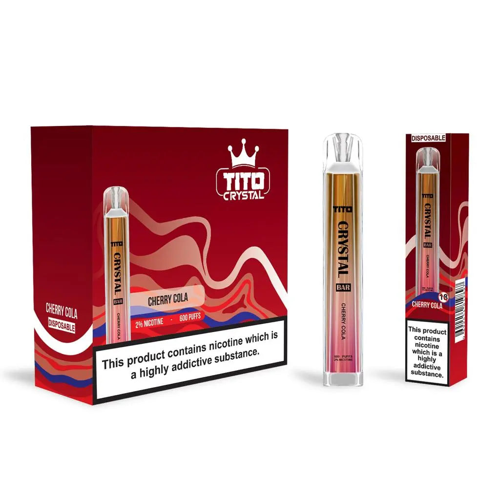 Tito Crystal Bar 600 Puffs Disposable Vape - Pack Of 10 - Vape Villa