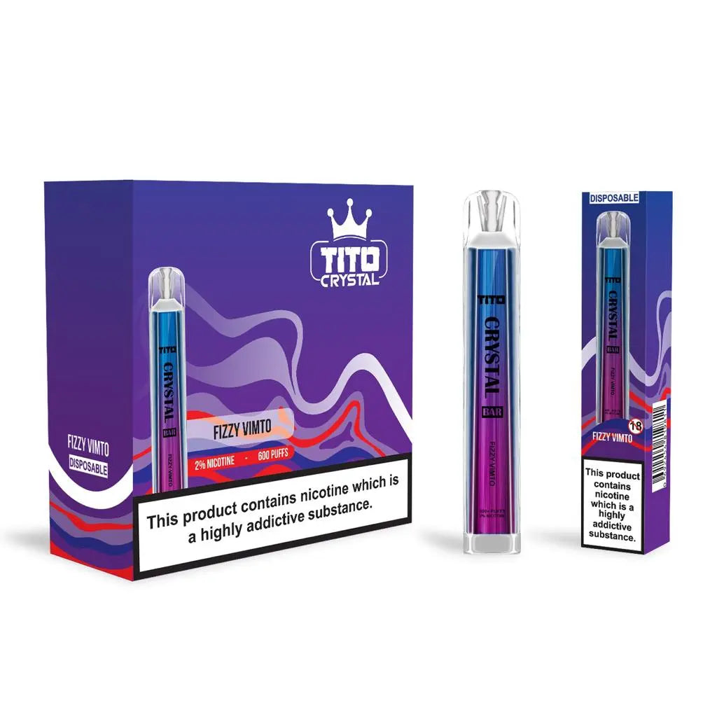 Tito Crystal Bar 600 Puffs Disposable Vape - Pack Of 10 - Vape Villa