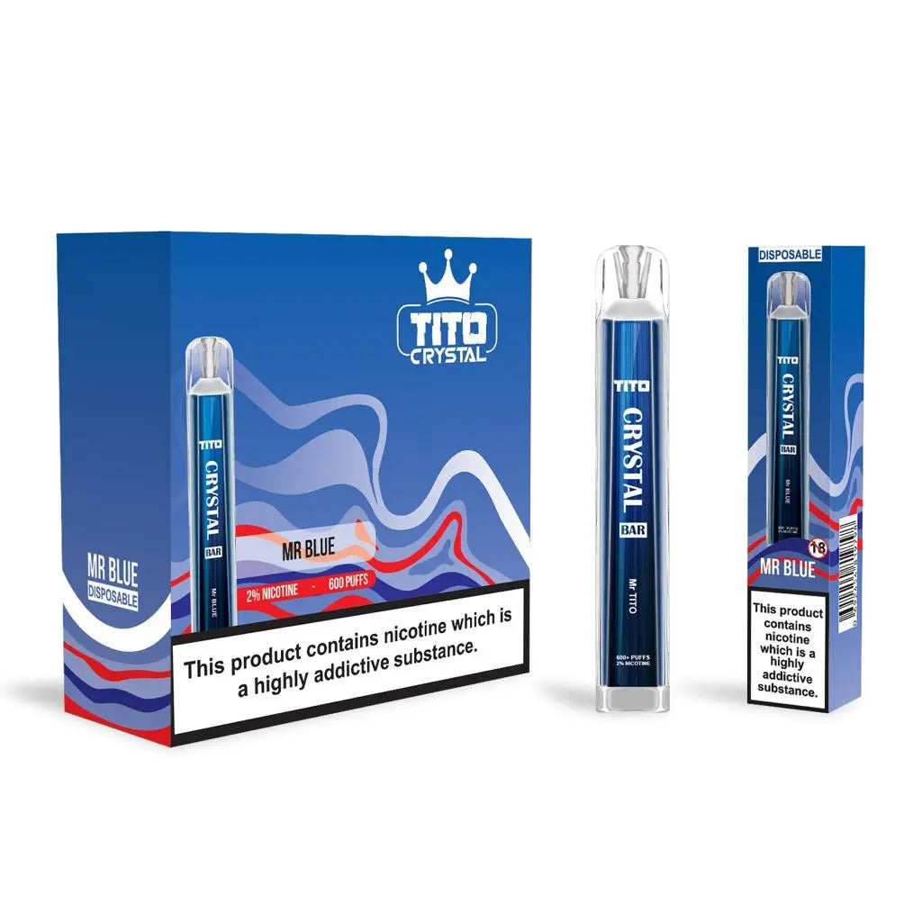 Tito Crystal Bar 600 Puffs Disposable Vape - Pack Of 10 - Vape Villa