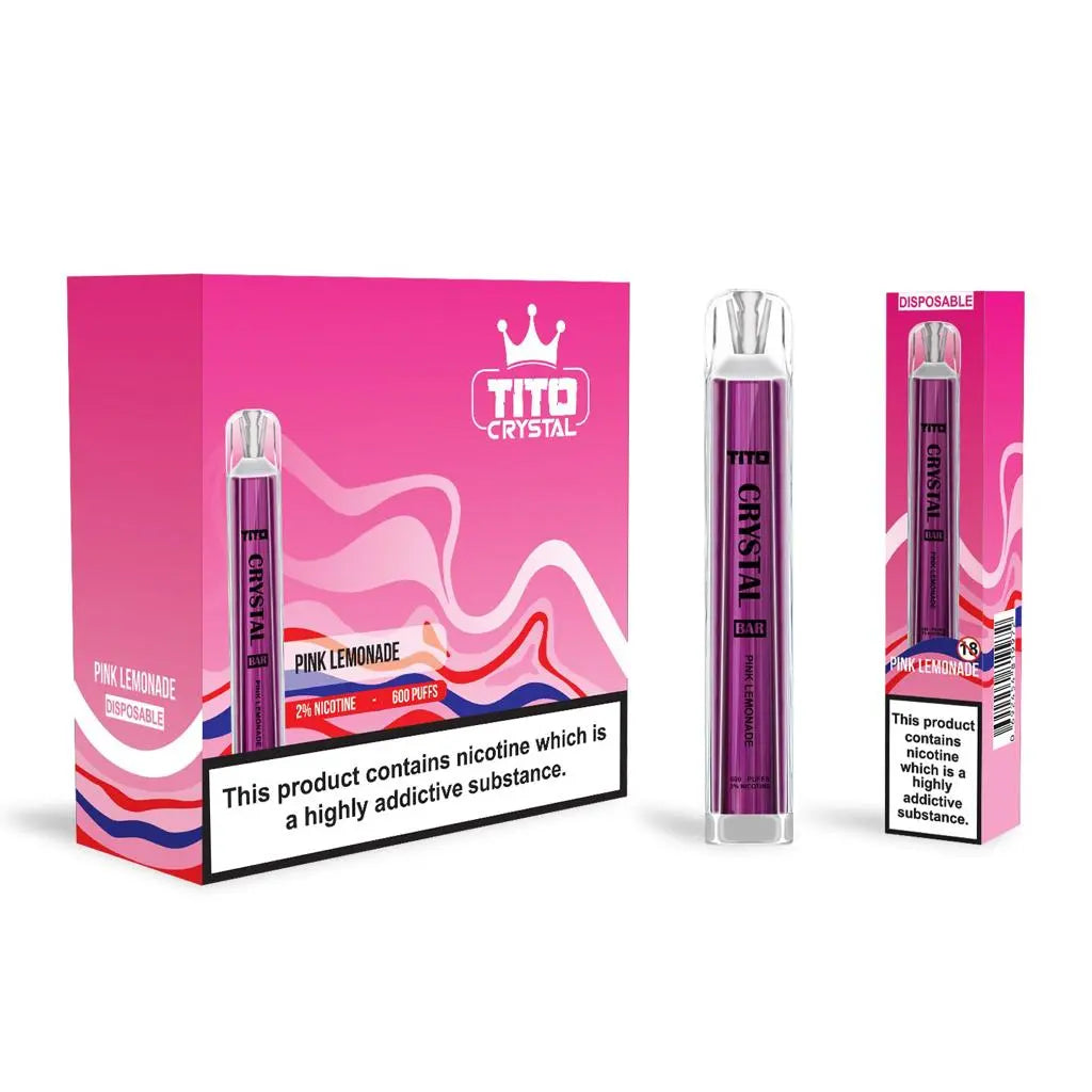 Tito Crystal Bar 600 Puffs Disposable Vape - Pack Of 10 - Vape Villa