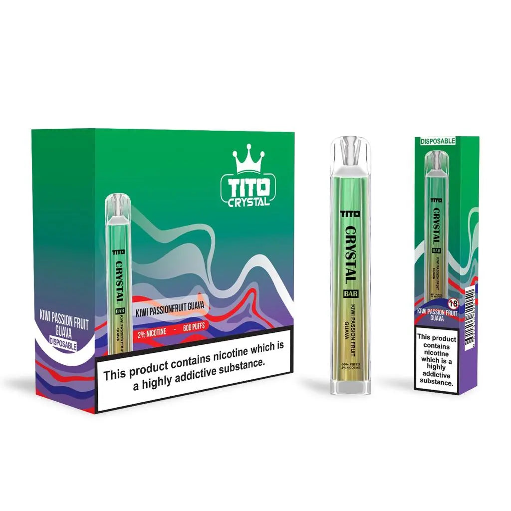 Tito Crystal Bar 600 Puffs Disposable Vape - Pack Of 10 - Vape Villa