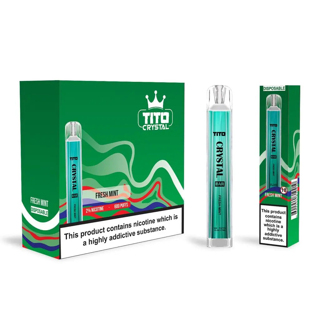 Tito Crystal Bar 600 Puffs Disposable Vape - Pack Of 10 - Vape Villa