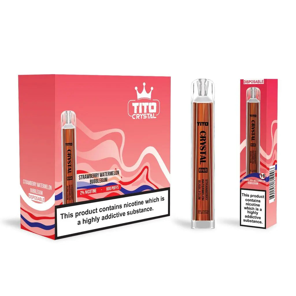 Tito Crystal Bar 600 Puffs Disposable Vape - Pack Of 10 - Vape Villa