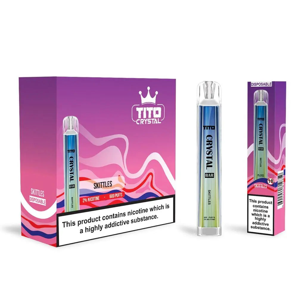 Tito Crystal Bar 600 Puffs Disposable Vape - Pack Of 10 - Vape Villa